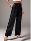 abordables Pantalon droit-Femme Pantalon Mode Longue Plein Poches latérales Conception de cordon élastique Respirabilité Confortable Micro-élastique Casual Quotidien Noir Bleu Marron Vert Printemps été Standard