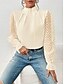 voordelige Elegante topjes-Overhemd Blouse Geklede topjes Dames Wit Blozend Roze Marineblauw Effen Netstof Straat Dagelijks Modieus Hoge nek Normale pasvorm S
