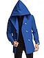 abordables Manteaux &amp; vestes-Homme Caban Trench du quotidien Vacances Automne hiver Polyester Doux Vêtements d&#039;extérieur Vêtement Tenue Mode Classique Plein Poche Capuche Double Boutonnage