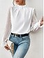 voordelige Elegante topjes-Overhemd Blouse Geklede topjes Dames Wit Blozend Roze Marineblauw Effen Netstof Straat Dagelijks Modieus Hoge nek Normale pasvorm S