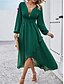 preiswerte Chiffonkleider-Damen Casual kleid Maxidress plus hoch niedrig Rüschensaum Arbeit Verabredung Elegant Maxi V Ausschnitt Langarm Schwarz Rote Marineblau Farbe