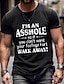 ieftine Tricou grafic pentru bărbați-Bărbați Amuzant imprimare scrisori Tricou Tee Top 100% Bumbac Manșon scurt Grafic Cămaşă Negru Alb Gri Închis Tricou confortabil Stradă Sport exterior Îmbrăcăminte de designer de modă