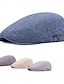 baratos Chapéu para Homem-Homens Boina Chapéu Ascot chapéu de jornaleiro Preto Azul Mistura de Algodão / Linho Moda Casual Rua Diário Tecido Ajustável Filtro Solar Respirável