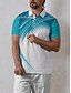 abordables Hauts-Homme T-shirt POLO Bleu Manche Courte Top Tenue de golf Vêtements Tenues Porter des vêtements