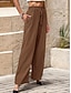 abordables Pantalon droit-Femme Pantalon Mode Longue Plein Poches latérales Conception de cordon élastique Respirabilité Confortable Micro-élastique Casual Quotidien Noir Bleu Marron Vert Printemps été Standard