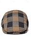 cheap Men&#039;s Hats-Men&#039;s Flat Cap Ascot Hat Newsboy Hat Wine Red Polyester Fashion Casual Street Daily Plaid Adjustable Sunscreen Breathable