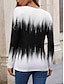 cheap Women&#039;s T-shirts-Women&#039;s T Shirt Casual Color Block Print Long Sleeve Regular Tops V Neck Daily Black Spring &amp;  Fall