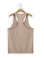 billige Fitness-tanktops-Herre Tanktop Vest Top Underskorte Ærmeløs skjorte Uden ærmer Rund hals Sommer Vanlig Pit Strip Mode Designer Muskel udendørs Træningscenter I-byen-tøj Hvid Kakifarvet Top T-shirt til mænd