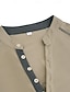 baratos Camiseta Henley Casual-Homens Camiseta Camisa Waffle Henley Camisa Henley T-shirt Camisa de manga longa Bloco de cor Henley Rua Férias Manga Longa Patchwork Roupa Moda Designer Básico