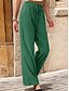 abordables Pantalon droit-Femme Pantalon Mode Longue Plein Poches latérales Conception de cordon élastique Respirabilité Confortable Micro-élastique Casual Quotidien Noir Bleu Marron Vert Printemps été Standard