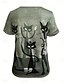 abordables Camiseta de Animales-Camiseta de mujer con estampado casual, manga corta, cuello en V, para uso diario, roja, azul, verde, para verano