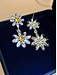 voordelige Accessoires voor dames-sprankelende oorbellen met madeliefjes – gele en heldere kristallen oorbellen, perfect voor feestkleding en speciale gelegenheden