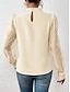 voordelige Elegante topjes-Overhemd Blouse Geklede topjes Dames Wit Blozend Roze Marineblauw Effen Netstof Straat Dagelijks Modieus Hoge nek Normale pasvorm S