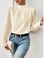 voordelige Elegante topjes-Overhemd Blouse Geklede topjes Dames Wit Blozend Roze Marineblauw Effen Netstof Straat Dagelijks Modieus Hoge nek Normale pasvorm S