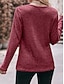 cheap Textured Tops-Women&#039;s Blouse Buttoned  Asymmetric Work Stylish Modern Long Sleeve Red Spring Fall