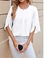 preiswerte Damen Einfache Oberteile-Hemd Bluse Damen Weiß Rosa Wein Glatt Sexy Strasse Täglich Modisch Rundhalsausschnitt Regular Fit S