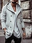 billige Trenchcoat for menn-Herre Trenchcoat Hettejakke Feriereise Daglig Vår &amp; Vinter Polyester Myk Yttertøy Klær Mote Klassisk عادي Lomme Med hette Dobbeltkneppet
