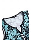 preiswerte Boho Kleider-Damen Mini Kleid Petite Kleid T-Shirt Kleid Tee Kleid Sommerkleid Aktive Mode Streetwear Outdoor Urlaub Straße Regular Fit Floral Blatt Ärmellos Split-Ausschnitt Weiß Pink Blau