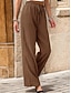 abordables Pantalon droit-Femme Pantalon Mode Longue Plein Poches latérales Conception de cordon élastique Respirabilité Confortable Micro-élastique Casual Quotidien Noir Bleu Marron Vert Printemps été Standard