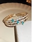 cheap Accessories For Women-Women&#039;s Gold-Plated Copper Bracelet with Blue Zircon - Elegant Jewelry for Formal and Casual Occasions