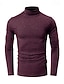 billiga grundläggande t-shirts-Herr T-shirt Turtleneck skjorta Långärmad tröja Långärmad Rullad krage Vår &amp; Höst Slät Mode Designer Ledigt Gata Sport Helgdag Svart Gul Rodnande Rosa Topp t-shirt för män