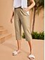 economico Pantaloni a gamba dritta-Per donna pantaloncini capri Casual quotidiano Polpaccio Liscio Tasche laterali Traspirabilità Comodo Anelastico Fine settimana Nero Blu marino Cachi Grigio Estate Standard