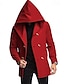 abordables Manteaux &amp; vestes-Homme Caban Trench du quotidien Vacances Automne hiver Polyester Doux Vêtements d&#039;extérieur Vêtement Tenue Mode Classique Plein Poche Capuche Double Boutonnage