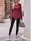 cheap Textured Tops-Women&#039;s Blouse Buttoned  Asymmetric Work Stylish Modern Long Sleeve Red Spring Fall
