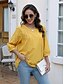 ieftine Topuri simple pentru femei-Pentru femei Cămașă Culoare solidă Floral Casual Boho Lungime Manșon 3/4 Cu Mâneci La Cot Stil Nautic Topuri obișnuite Vacanță Petrecere Zilnic Brodat Negru Galben Albastru piscină Toamnă Primavara