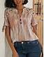 preiswerte T-Shirts für Damen-Damen T Shirt Taste Ausgeschnitten Bedruckt Täglich Wochenende Basic Kurzarm V Ausschnitt Rosa