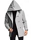 abordables Manteaux &amp; vestes-Homme Caban Trench du quotidien Vacances Automne hiver Polyester Doux Vêtements d&#039;extérieur Vêtement Tenue Mode Classique Plein Poche Capuche Double Boutonnage