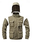 cheap Sport Jacket-Men's Outdoor Jacket Cargo Jacket Hoodie Jacket Hiking Jacket Outdoor Daily Removable Soft Multiple Pockets Spring &amp;  Fall Plain Casual Comfortable Hooded Regular Black Khaki Army Green Jacket