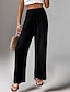 abordables Pantalon droit-Femme Pantalon Mode Longue Plein Poches latérales Conception de cordon élastique Respirabilité Confortable Micro-élastique Casual Quotidien Noir Bleu Marron Vert Printemps été Standard