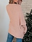 abordables Cardigans et vêtements d&#039;extérieur-Femme Gilet Cardigan mode Couleur unie Grosse maille Ouvrir le devant Poche manche longue Hauts longs Tricoter Travail Noir Rose Claire Printemps Automne
