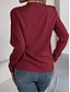 voordelige Elegante topjes-Dames Blouse Effen Kleur Effen Stijlvol Modern Lange mouw V-hals Werk Geplooid Wit Blozend Roze Rood Groen Lente Herfst Winter