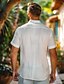 cheap Men&#039;s Casual Shirts-Men&#039;s Linen Shirt Casual Shirt Button Down Shirt White Short Sleeve Solid Color Graphic Turndown Causal Athleisure Button Clothing Apparel Vacation Daily Sports &amp; Outdoors