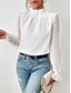 voordelige Elegante topjes-Overhemd Blouse Geklede topjes Dames Wit Blozend Roze Marineblauw Effen Netstof Straat Dagelijks Modieus Hoge nek Normale pasvorm S