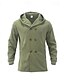 abordables Manteaux &amp; vestes-Homme Caban Trench du quotidien Vacances Automne hiver Polyester Doux Vêtements d&#039;extérieur Vêtement Tenue Mode Classique Plein Poche Capuche Double Boutonnage