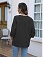 ieftine Topuri simple pentru femei-Pentru femei Cămașă Culoare solidă Floral Casual Boho Lungime Manșon 3/4 Cu Mâneci La Cot Stil Nautic Topuri obișnuite Vacanță Petrecere Zilnic Brodat Negru Galben Albastru piscină Toamnă Primavara