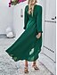 preiswerte Chiffonkleider-Damen Casual kleid Maxidress plus hoch niedrig Rüschensaum Arbeit Verabredung Elegant Maxi V Ausschnitt Langarm Schwarz Rote Marineblau Farbe