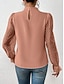 voordelige Elegante topjes-Overhemd Blouse Geklede topjes Dames Wit Blozend Roze Marineblauw Effen Netstof Straat Dagelijks Modieus Hoge nek Normale pasvorm S