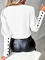 cheap Women&#039;s Blouses &amp; Shirts-Women&#039;s Blouse Buttoned Pleated Work Stylish Modern Long Sleeve White Spring Fall