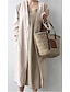 billiga Blusar &amp;amp; skjortor-Dam Eleganta dammvippor Eleganta jackor Trenchcoat Kontor Arbete Vår Höst Lång Täcka Lös passning Modern Stil Jacka Långärmad Ensfärgat Slät Ficka Förstoringar Ljusblå Khaki grön Grå