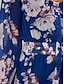 cheap Print Dresses-Women&#039;s Polyester Tiered Dress Floral Button Elastic Waist V Neck Puff Sleeve Maxi Dress Elegant Casual Daily Long Sleeve Summer