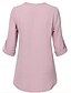 economico Bluse Semplici-Per donna Blusa Top Eleganti Con perline Tinta unica Semplice Elegante Manica Corta Collo a V Lavoro Blu Nero Bianco Rosa Estate Primavera Autunno