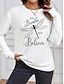 abordables T-shirt Humor &amp; Citations-T-shirt femme 100% coton tee quotidien stylé décontracté à manches longues blanc printemps et automne préautomne