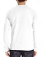 baratos Camiseta Henley Casual-Homens Camiseta Camisa Henley T-shirt Camisa de manga longa Manga Longa Tecido Moda Designer Básico Henley Férias Rua Para Noite Primavera &amp; Outono Azul Marinha Camiseta Henley