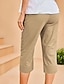 economico Pantaloni a gamba dritta-Per donna pantaloncini capri Casual quotidiano Polpaccio Liscio Tasche laterali Traspirabilità Comodo Anelastico Fine settimana Nero Blu marino Cachi Grigio Estate Standard