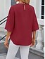preiswerte Damen Einfache Oberteile-Hemd Bluse Damen Weiß Rosa Wein Glatt Sexy Strasse Täglich Modisch Rundhalsausschnitt Regular Fit S