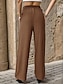 abordables Pantalon droit-Femme Pantalon Mode Longue Plein Poches latérales Conception de cordon élastique Respirabilité Confortable Micro-élastique Casual Quotidien Noir Bleu Marron Vert Printemps été Standard